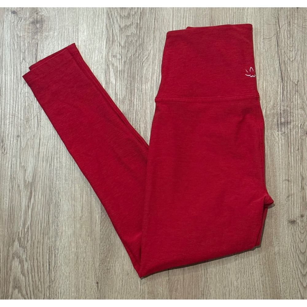 Beyond Yoga Women's High Waisted Space Dye Leggings Red Activewear Yoga Size M